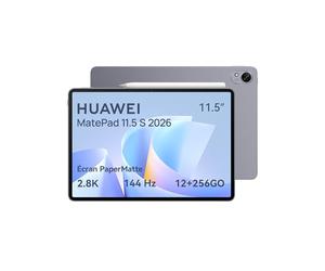HUAWEI MatePad 11.5 S 2026 Tablette 2.8K, M-Pencil Pro, 144Hz Écran PaperMatte Haute définition, 12+256GO, 8800 mAh Batterie, 40W Supercharge, WiFi 6+, Bluetooth 5.2, Garantie de 30 Mois