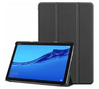 Huawei MediaPad M5 Lite Coque 10,1 pouces - Housse en Cuir PU Étui à Rabat avec Réveil/Sommeil Automatique et Support, Noir