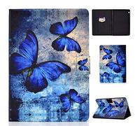 Huawei MediaPad T3 10 Coque Tablette 2017 - Cute Patterns Slim Coque Légère Etui de Protection en Cuir avec Fentes pour Cartes pour Huawei MediaPad T3 10 Tablette 9.6 Pouces 2017-Retro Butterfly