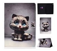 Huawei MediaPad T3 10 Coque Tablette 2017 - Cute Patterns Slim Coque Légère Etui de Protection en Cuir avec Fentes pour Cartes pour Huawei MediaPad T3 10 Tablette 9.6 Pouces 2017-Pet Cat