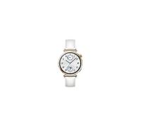 Huawei Montre connectée Watch GT 5 41 mm dorée acier inoxydable bracelet cuir reconstitué blanc