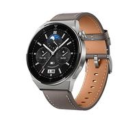 HUAWEI Montre GT 3 Pro 46mm Smartwatch,Corps en Titane,Cadran Saphir,Tracker de fitness,Surveillance de la Saturation en oxygène&fréquence Cardiaque,Longue durée de Vie, Bracelet en Cuir Gris