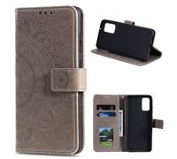 Huawei P Smart 2021 Housse de téléphone portable Flip Case Cover Housse de protection Gris Mandala