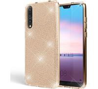 Huawei P20 Pro Housse de téléphone portable par NALIA, Glitter Silikon Cover Case Protection Glitter Gold