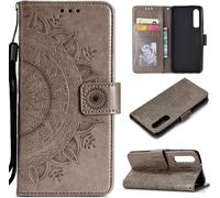 Huawei P30 Housse de téléphone portable Flip Case Cover Bumper Mandala Grey