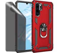 Huawei P30 Pro Case Red Protective Case With Privacy Glass Screen Protector Anti-Spy