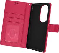 Housse pour Huawei P50 Pro Aspect Grainé Clapet Portefeuille Support Vidéo Rose