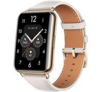 HUAWEI Watch Fit 2 Montres connectées, Bracelet en Cuir Blanc pour Un Design Premium, Écran FullView avec Bords Ultra-Fins, Appels Bluetooth, Suivi d'un Mode de Vie sain, Compatible Android et iOS