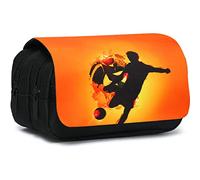 Huaxintoys Trousse à Crayons, Grande Capacité Impression de Football Crayon Sacs, Étui à Crayons Football Trousse à Crayons pour Enfants Stockage de la Papeterie pour Les Étudiants Adolescents (B)
