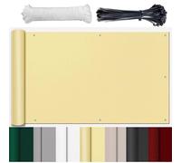 HUAXIQUE Brise Vue Balcon Store LatéRal Pare-Soleil Brise-Vue Résistance à la déchirure avec Trous et Serre-câbles aux Intempéries Cache Balcon Protection UV Beige 50x650cm