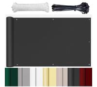 HUAXIQUE Brise Vue Balcon Store LatéRal Pare-Soleil Brise-Vue Résistance à la déchirure avec Trous et Serre-câbles aux Intempéries Cache Balcon Protection UV Anthracite 90x800cm