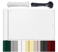 HUAXIQUE Brise Vue pour Balcon Store LatéRal Pare-Soleil Brise-Vue Résistance à la déchirure avec Trous et Serre-câbles aux Intempéries Cache Balcon Protection UV Blanc 90x450cm