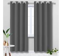 HUAXIQUE Double Rideaux Occultant 120x105cm avec Oeillets Isolant Thermique Anti Froid Chaleur Rideau Thermique Occultant pour Chambre Maison Fenetre Dressing Gris Foncé