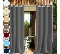 HUAXIQUE Rideau Exterieur Impermeable 300x200cm Imperméable avec Oeillet Résistant aux intempéries Protection Solaire Rideau pour Terrasse Jardin Cabane Pavillon Gazebo Gris Foncé
