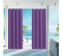 HUAXIQUE Rideau Exterieur Protection Anti-UV avec œillets résistant aux intempéries Opaque Convient aux Terrasses Pergolas Jardins Tonnelles Rideau Exterieur B250XH300cm Violet