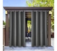 HUAXIQUE Rideau Exterieur Terrass Imperméable à Oeillets en Haut Une Suspension Facile Rideaux D'extérieur Imperméable pour Vérandas Balcons Cottages Pavillons 178L X 220H cm (1 Panneaux) Gris Foncé