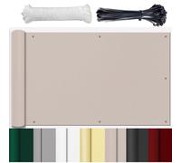 HUAXIQUE Store LatéRal pour Balcon Et Terrasse Couverture de confidentialité Écran Résistance à la déchirure avec Trous et Serre-câbles aux Intempéries Cache Balcon Protection UV Taupe 90x500cm