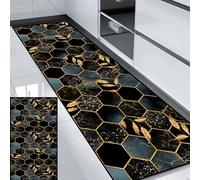 HUAXIQUE Tapis Cuisine Brun NoirAnti Taches ModerneLavable Antiderapant Motifs Long Tapis Moderne Géométrique pour Les Chambres Adulte Fille Garcon Ado 40x140cm Style E