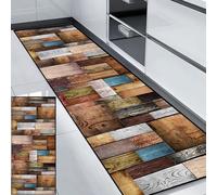 HUAXIQUE Tapis de Passage Couloir Cuisine Grain de Bois Antiderapant Lavable Long Moderne Motifs Géométriques Tapis de Couloir au Metre pour Les Chambres Adulte Fille Garcon Ado 60x120cm Style I