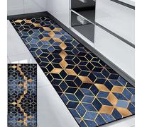 HUAXIQUE Tapis de Salle de Bain Bleu MarineAcile à Nettoyer ModerneLavable Antiderapant Motifs Long Tapis Moderne Géométrique pour Les Chambres Adulte Fille Garcon Ado 40x100cm Style C