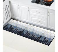 HUAXIQUE Tapis de Salle de Bain Rouge et blancAnti Taches Lavable Antiderapant Moderne Motifs Géométriques Tapis Couloir Long pour Les Chambres Adulte Fille Garcon Ado 40x80cm Style N