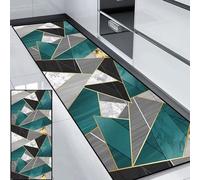 HUAXIQUE Tapis Salon Vert Gris Acile à Nettoyer ModerneLavable Antiderapant Motifs Long Tapis Moderne Géométrique pour Cuisine Salon Couloir Tapis Chambre 50x180cm Style F