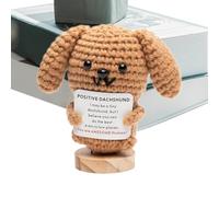 Huayeex Animaux au Crochet Positifs,Teckel Motivant Fait Main Symbole d'Encouragement | Décoration Positive Inspiration pour Pâques Anniversaire Noël Cadeau Réconfortant