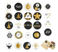 Huayeex Autocollants de l'Avent | Calendrier de Compte à Rebours 24 Jours avec Décorations | Stickers Numérotés pour Scrapbook de Noël - Boîtes, Fenêtres, Fêtes Enfantines, Décoration Hivernale |