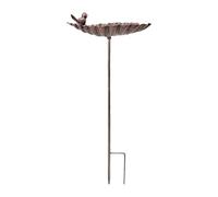 Huayeex Bain d'oiseaux de Jardin - Bain pour Oiseaux Extérieur en Métal sur Pied - Statue en Fonte Bassin d'eau en Forme de Feuille Abreuvoir pour Colibris Perruches Perroquets Oiseaux Sauvages