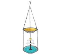 Huayeex Bain d'oiseaux | Suspendable avec Pompe Solaire,Fontaine de Bain pour Les Oiseaux Sauvages en Extérieur | pour Colibri, Rouge-Gorge, Moineau, Terrasse, Pilier, Jardin, Balcon, Cour