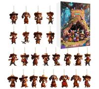 Huayeex Calendrier de l'Avent 24 Jours Compte à Rebours Noël Teckel - 24 Jours Ornements Mignons Teckel 2025 Calendrier Compte à Rebours - Pendentif Chien 2D Acrylique Pour Décoration Sapin De Noël