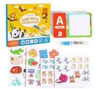 Huayeex Livre d'Autocollants - Cahier d'Activités avec Autocollants,Cartes Double Face Lettres Chiffres Créations Statiques pour Voyage Avion Anniversaire École Dimanche Classe