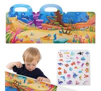 Huayeex Livre d'autocollants de véhicules, Livres d'autocollants réutilisables Toys | Papier de Puzzle Portable imperméable,Outil d'apprentissage de l'éducation précoce pour l'âge de 3 Ans et Plus,