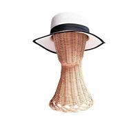 Huayeex Porte-Chapeaux Support - Tête de Présentation en Rotin pour Écharpes et Chapeaux - Support de Table à Base Anti-Bascule pour Entrée Dressing Salons de Coiffure Boutique