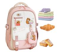 Huayeex Sac À Dos Scolaire Capybara,Sac à Dos de Voyage Mignon Design Enfant pour Filles | Sac Léger Fournitures Scolaires École pour Sortie Voyage Excursion