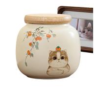 Huayeex Urne pour Chat | Souvenir en Céramique pour Cendres De Chat | Ornement Boîte Mémoire Animaux pour Crémation Funéraire Sympathie Poils De Chien | Souvenir Extérieur