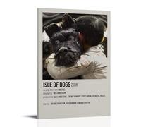 HUAYEQWHELH Poster de l'île des chiens - Impression sur toile vintage pour salon, chambre à coucher, 50 x 75 cm, style cadre