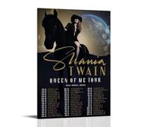 HUAYEQWHELH Shania Twain Queen of Me Poster mural décoratif sur toile vintage pour salon, chambre à coucher, 50 x 75 cm, style cadre
