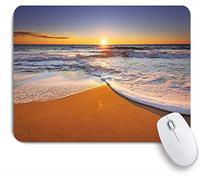 HUAYEXI Tapis de Souris Gaming，Horizon Rouge Brillant Océan Tropical Ciel Bleu Soir Plage Soleil Lever de Soleil en Plein Air Paysage Marin Nature，Mouse Pad Surface spéciale améliore la Vitesse