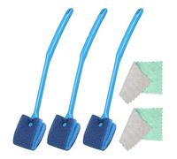 Huayue 3 Pcs Brosse De Nettoyage d'Aquarium en Eponge, Grattoir d'Algues d'Aquarium Double Face Nettoyeur d'Algues avec Poignée Antidérapante avec 2 Chiffons De Nettoyage pour Aquarium