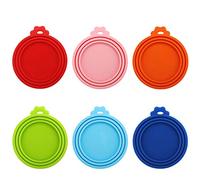 Huayue 6 Pcs Couvercle Boite Chat Couvercles de Boîtes de Nourriture Chien, Couvercles Silicone Réutilisable Coque Boîte de Nourriture Chien pour Chien Animaux de Compagnie 3 en 1 (6 Couleurs)