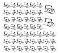 Huayue Lot de 50 lanières vierges en cuivre - Avec porte-clés pour la fabrication de cordons - Pour sangle de 25 mm de large