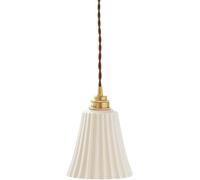 HUAYUSEDF Antique Brass Milk Glass Pendant Light Kitchen Island Schoolhouse Ribbed White Hanging Lamp Small Single Lighting Fixture Vintage Farmhouse Chandelier