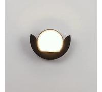 HUAYUSEDF Applique murale d'extérieur au design artistique en demi-lune, luminaire décoratif de jardin, de terrasse ou de garage