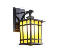HUAYUSEDF Applique murale d'extérieur carrée en bronze antique noir, luminaire décoratif de style antique pour couloir, porche, jardin, terrasse, garage
