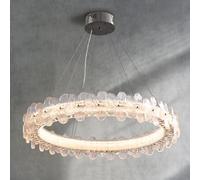 HUAYUSEDF Crystal Chandeliers Flower Dimmable Pendant Light With Remote Control Clear Glass Floral Ceiling Hanging Lamp Large Round Girls Chandelier For Bedroom