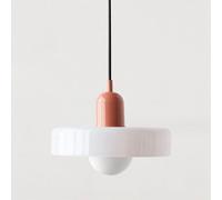 HUAYUSEDF Éclairage de plafond Lampe à suspension du milieu siècle, lumière colorée avec abat-jour en verre, fer vintage et luminaires for chambre coucher, salon, D, 25 cm(I,25cm)