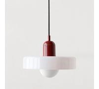 HUAYUSEDF Éclairage de plafond Lampe à suspension du milieu siècle, lumière colorée avec abat-jour en verre, fer vintage et luminaires for chambre coucher, salon, D, 25 cm(L,35cm)
