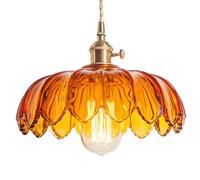 HUAYUSEDF Lampes suspendues en forme de pétale lustre verre E27 base lampe unique plafonniers chambre salle à manger bar(25cm)