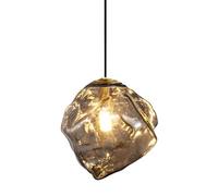 HUAYUSEDF Mid Century Modern Smoke Grey Glass Pendant Light Fixture Vintage Industrial Ceiling Hanging Lamp Kitchen Island Ice Amber Blown Glass Small Chandelier(Smoky Gray-15cm)